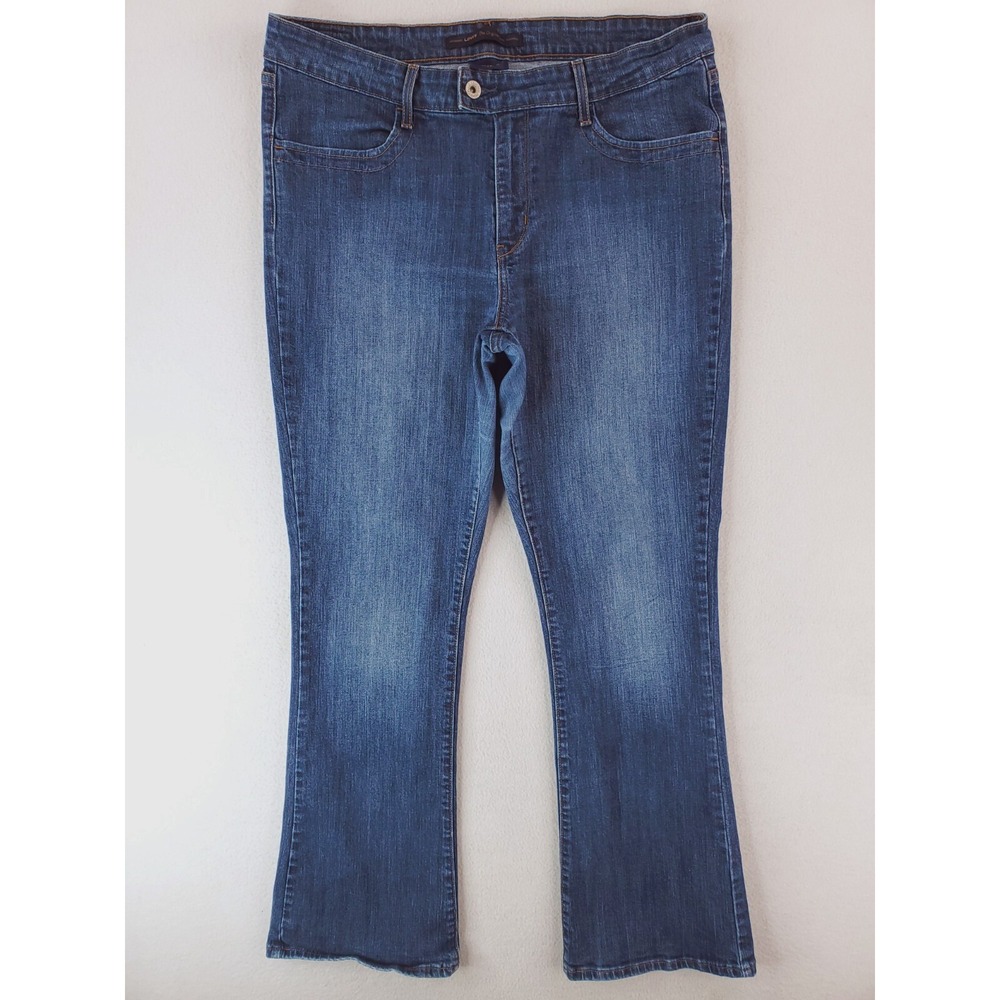 Levis Jeans Womens 16 Blue Skinny Boot Mid Rise Medium Wash Stretch Pants Y2K